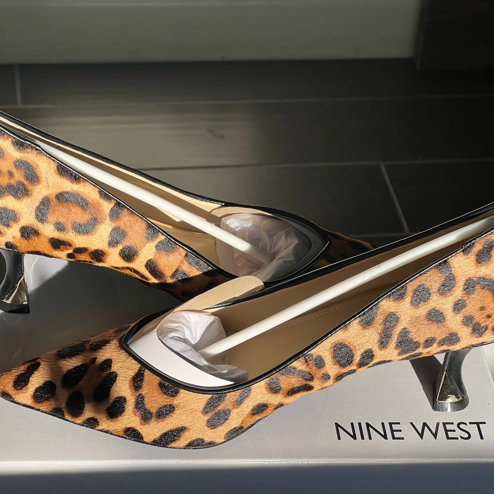 Nine West Ariel’s Leopard Print Pointed Toe Kitten Heel Pumps - Women - Picture 5 of 11